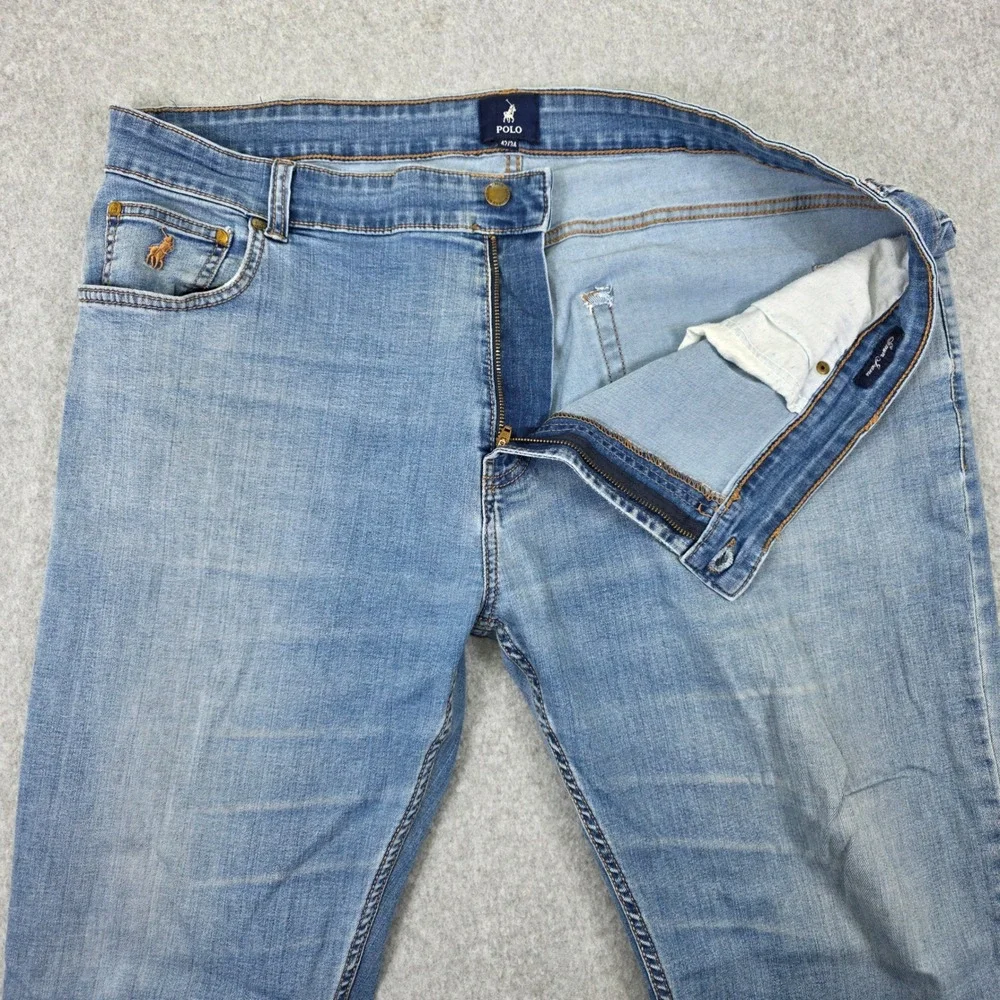 Polo Ralph Lauren Simon Jeans Men's 42/29 Light Wash Blue Straight‎ Leg Denim